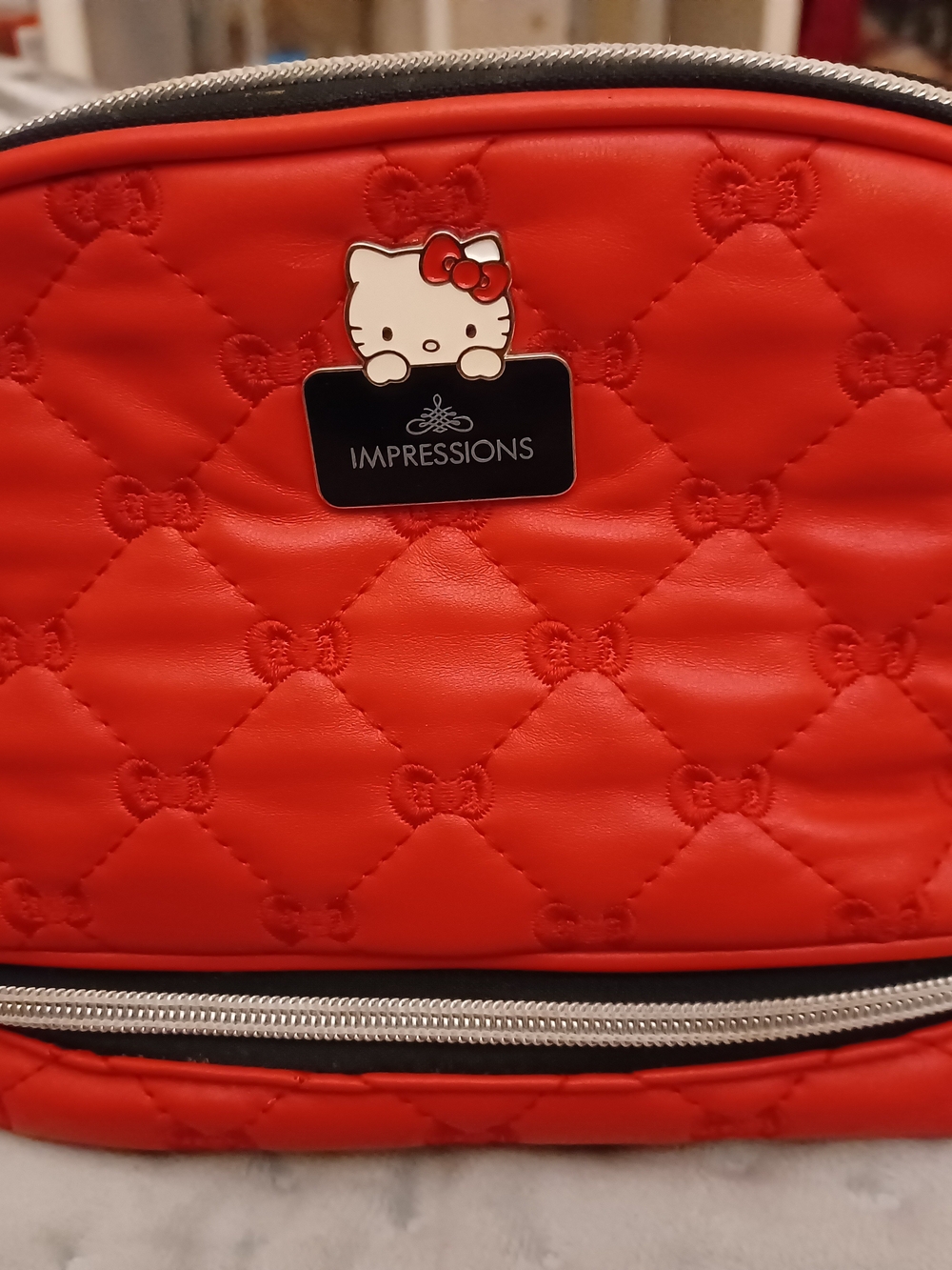 Impressions Red Quilted Hello Kitty Makeup Case